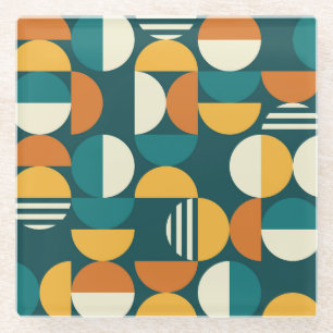 Mitte des Jahrhunderts Geometrisch: Retro minimali Glasuntersetzer