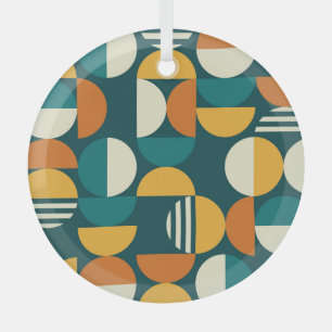 Mitte des Jahrhunderts Geometrisch: Retro minimali Ornament Aus Glas