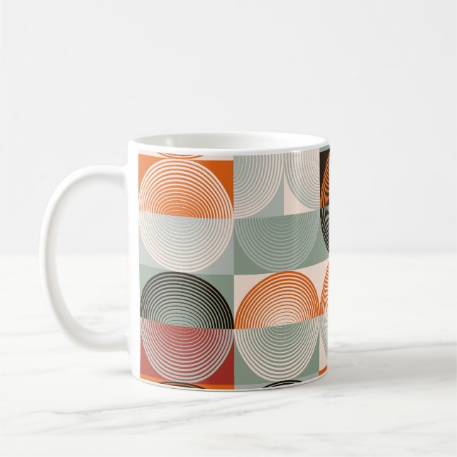 Mitte des Jahrhunderts geometrisches, abstraktes f Kaffeetasse (Links)
