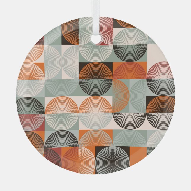 Mitte des Jahrhunderts geometrisches, abstraktes f Ornament Aus Glas (Vorderseite)