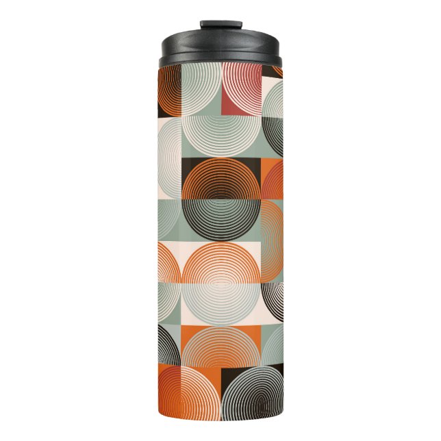 Mitte des Jahrhunderts geometrisches, abstraktes f Thermosbecher (Vorderseite)