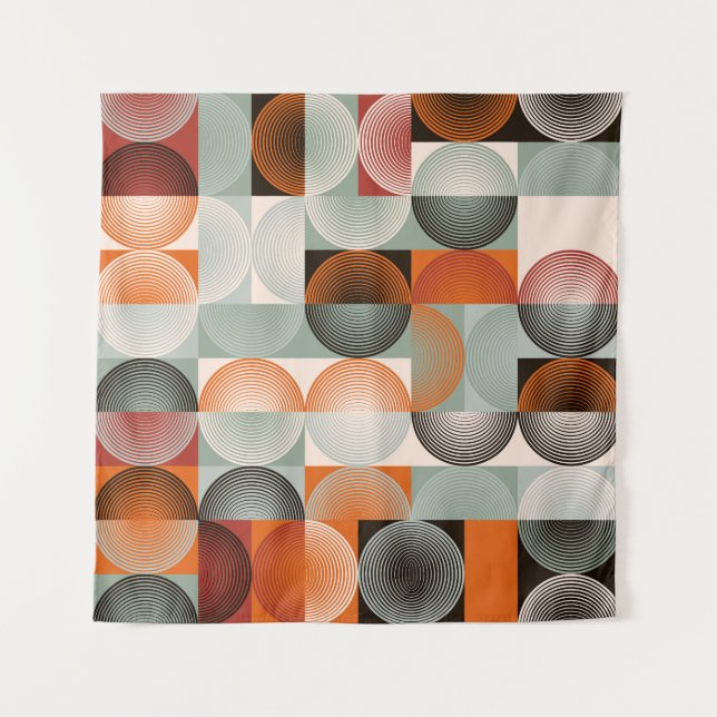 Mitte des Jahrhunderts geometrisches, abstraktes f Wandteppich (Vorderseite)