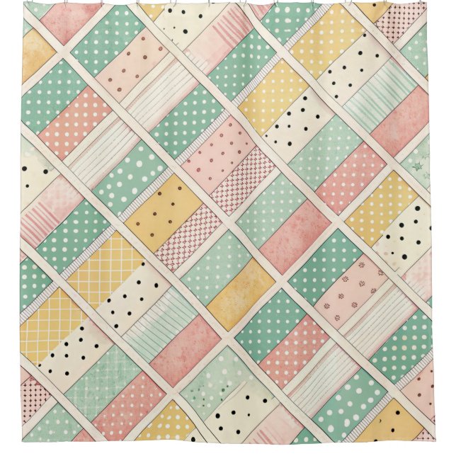 Mitte des Jahrhunderts geometrisches Design mit Pu Duschvorhang (Vorderseite)