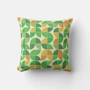 Mitte des Jahrhunderts Geometrisches Grün Orange M Kissen