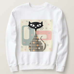 Mitte des Jahrhunderts Katze Mid-Century Modern Sweatshirt