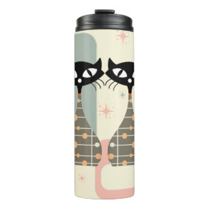 Mitte des Jahrhunderts Katze Mid-Century Modern Thermosbecher