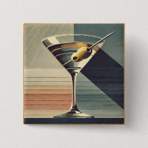 Mitte des Jahrhunderts Modern 2 Olive Martini Cock Button