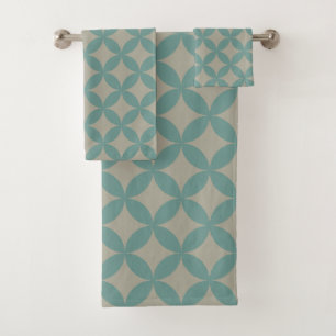 Mitte des Jahrhunderts Modern Geometrisch Retro Ve Badhandtuch Set