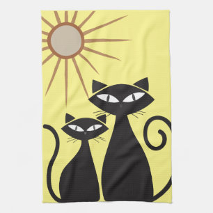 Mitte des Jahrhunderts modern MCM Coole schwarze K Geschirrtuch