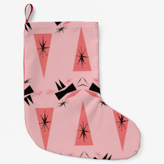 Mitte des Jahrhunderts modern: rosa Korallenmuster Kleiner Weihnachtsstrumpf