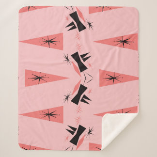 Mitte des Jahrhunderts modern: rosa Korallenmuster Sherpadecke