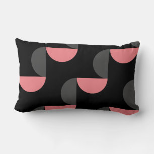 Mitte des Jahrhunderts modern Rosa schwarz und gra Lendenkissen