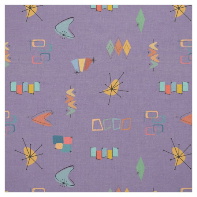 Mitte des Jahrhunderts modern texturiert lila Stoff (Muster)