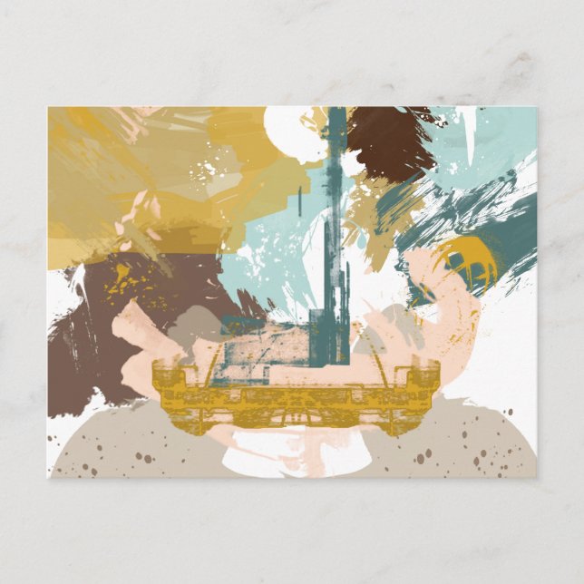 Mitte des Jahrhunderts Moderne Abstrakte Kunst Fan Postkarte (Vorderseite)