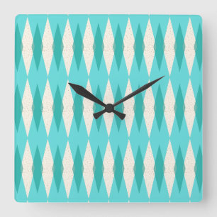 Mitte des Jahrhunderts moderne argyle Quadratische Wanduhr