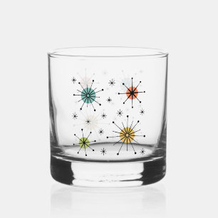 Mitte-des-Jahrhunderts Moderne Atomare Sonnenstrah Whiskyglas