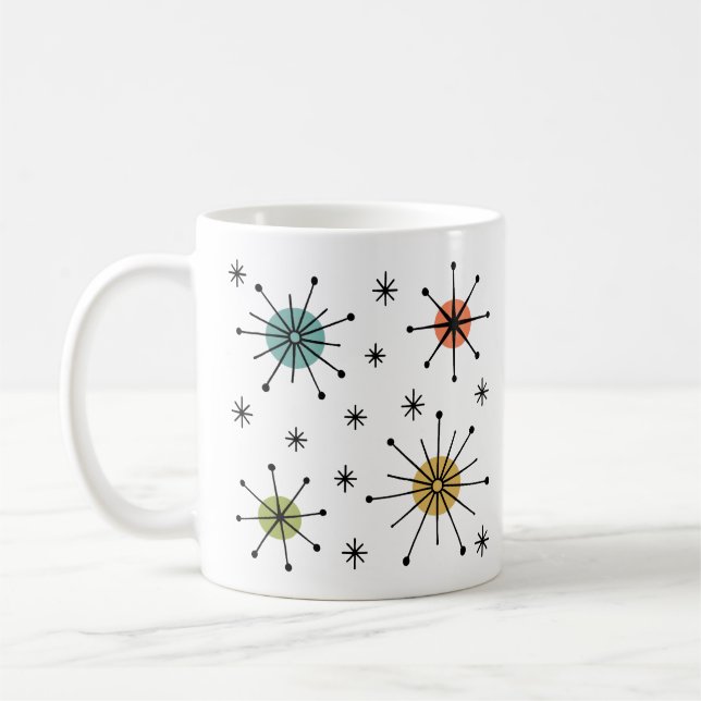 Mitte-des-Jahrhunderts Moderne Atomare Sternenexpl Kaffeetasse (Links)