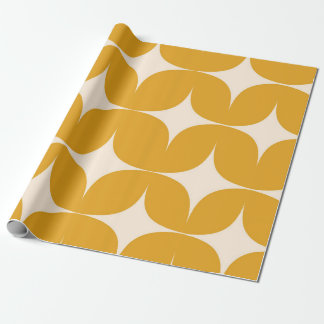 Mitte des Jahrhunderts moderne beige Sternenexplos Geschenkpapier