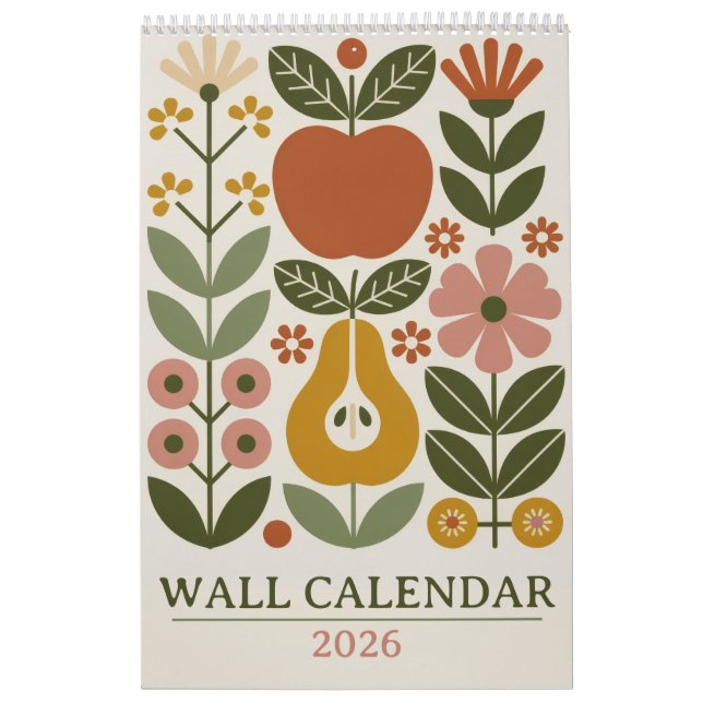 Mitte des Jahrhunderts Moderne Florale 2026 Retro- Kalender (Titelbild)