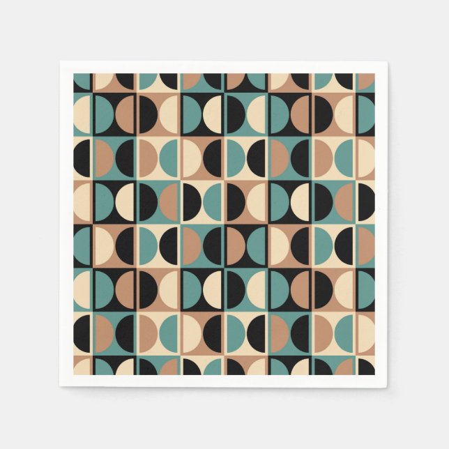 Mitte des Jahrhunderts moderne geometrische abstra Serviette (Vorderseite)