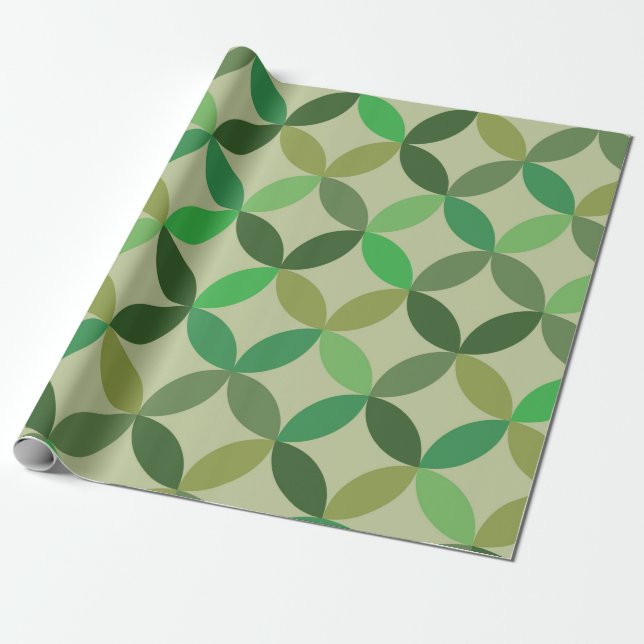 Mitte des Jahrhunderts Moderne Geometrische Grüne  Geschenkpapier (Ungerollt)