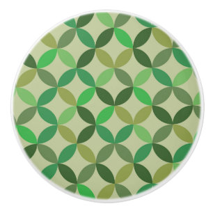 Mitte des Jahrhunderts Moderne Geometrische Grüne Keramikknauf