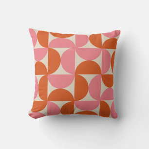 Mitte des Jahrhunderts moderne geometrische rosa o Kissen