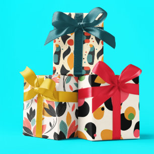 Mitte des Jahrhunderts Moderne Geschenkpapier Set