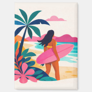 Mitte des Jahrhunderts moderne hawaii Boho-Kunst Magnet