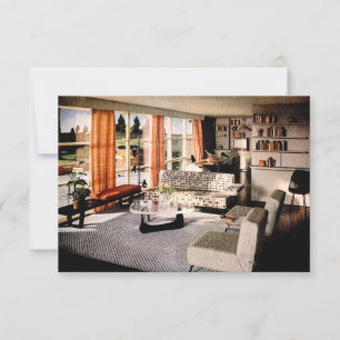 Mitte des Jahrhunderts Moderne neue Zuhause und Ad Ankündigung