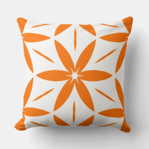 Mitte des Jahrhunderts moderne orange geometrische Kissen