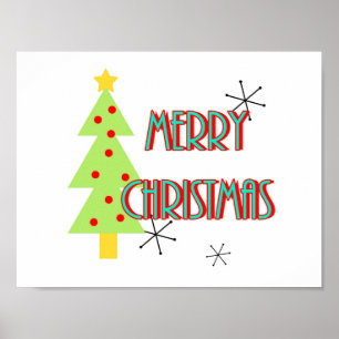 Mitte des Jahrhunderts moderne Retro-Weihnachtsbau Poster