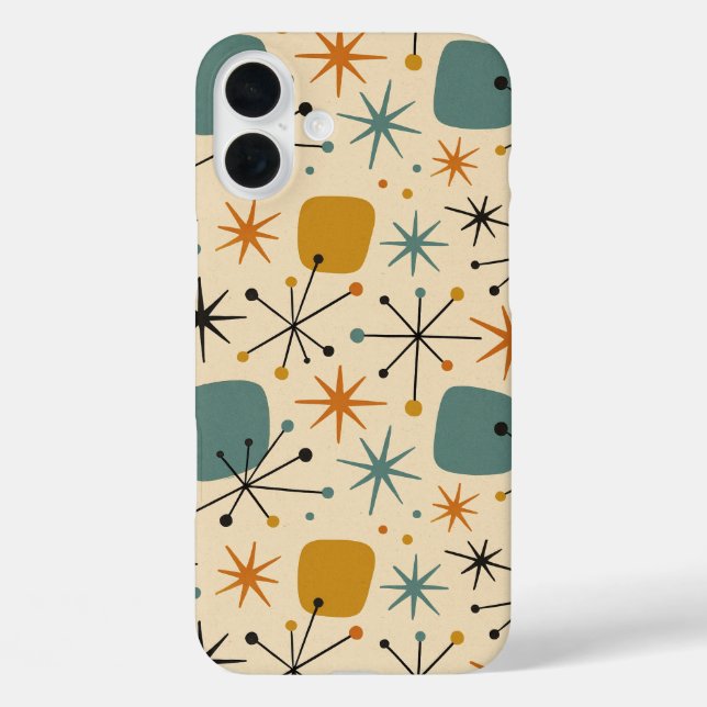 Mitte des Jahrhunderts moderne Sternenburst-Muster Case-Mate iPhone Hülle (Rückseite)