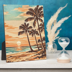 Mitte des Jahrhunderts moderne Strand Hawaii Sonne Fotoplatte