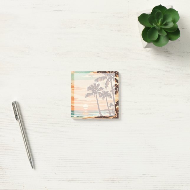 Mitte des Jahrhunderts moderne Strand Hawaii Sonne Post-it Klebezettel (Büro)