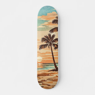 Mitte des Jahrhunderts moderne Strand Hawaii Sonne Skateboard