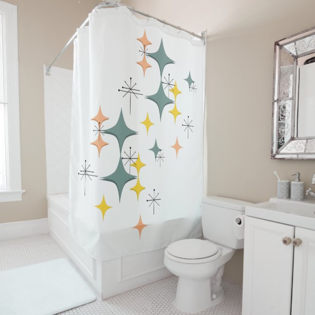 Mitte des Jahrhunderts moderner Eames Duschvorhang (Beispiel)