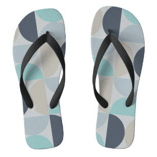 Mitte des Jahrhunderts Modernes Blau und Grau Flip Flops