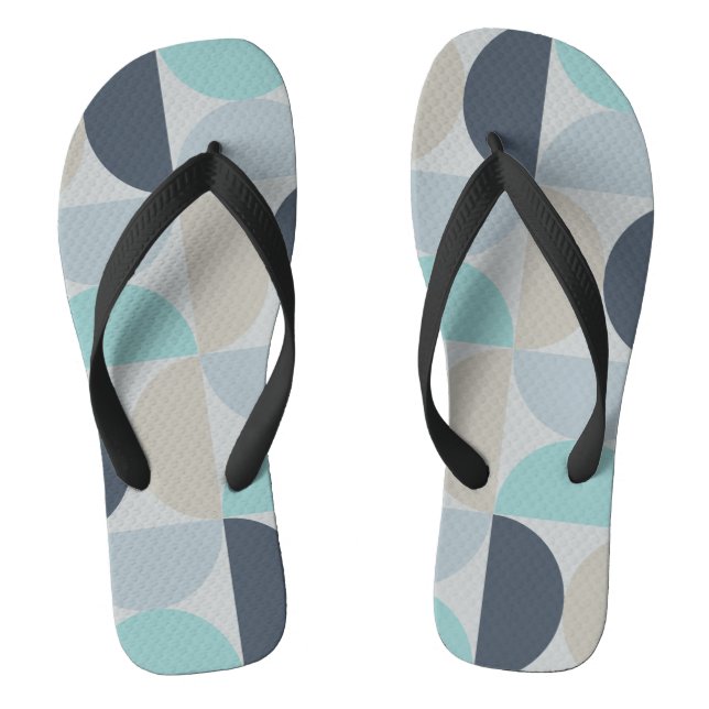 Mitte des Jahrhunderts Modernes Blau und Grau Flip Flops (Fußbett)