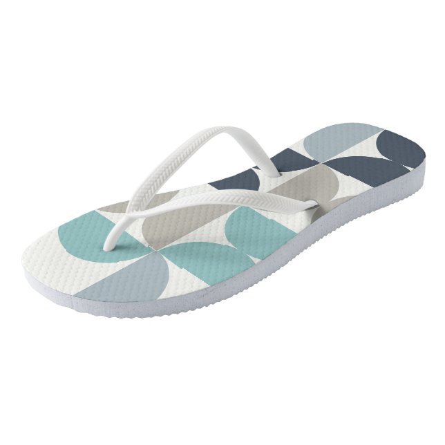 Mitte des Jahrhunderts Modernes Blau und Grau Flip Flops (Schrägansicht)
