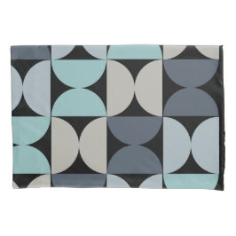 Mitte des Jahrhunderts Modernes Blau und Grau Kissenbezug