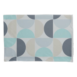 Mitte des Jahrhunderts Modernes Blau und Grau Kissenbezug