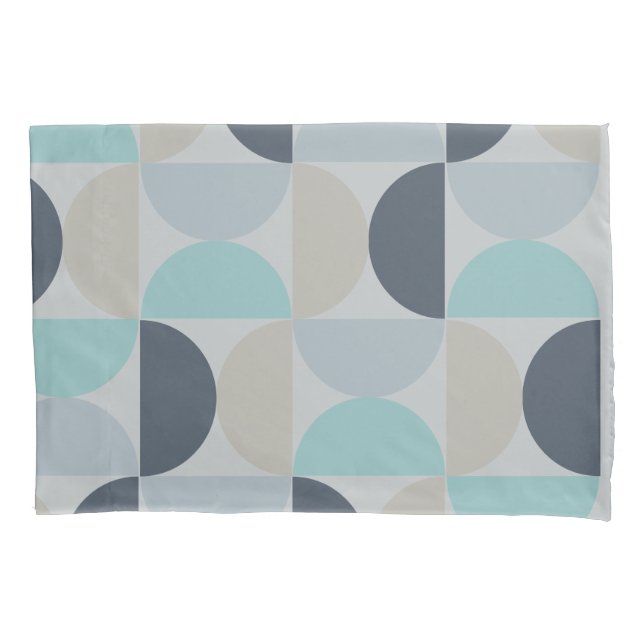 Mitte des Jahrhunderts Modernes Blau und Grau Kissenbezug (Vorderseite)