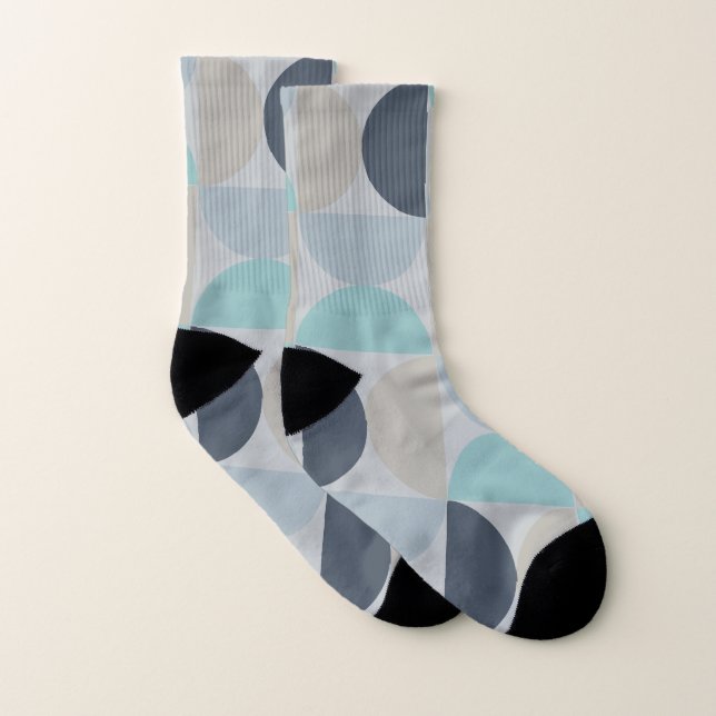 Mitte des Jahrhunderts Modernes Blau und Grau Socken (Paar)
