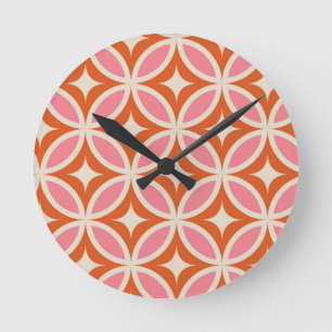 Mitte des Jahrhunderts modernes geometrisches Must Runde Wanduhr