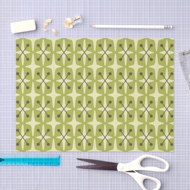 Mitte des Jahrhunderts, modernes Sternenmuster Seidenpapier (Handwerk)