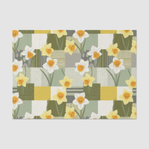 Mitte des Jahrhunderts Narzisse Blumenmuster Seidenpapier