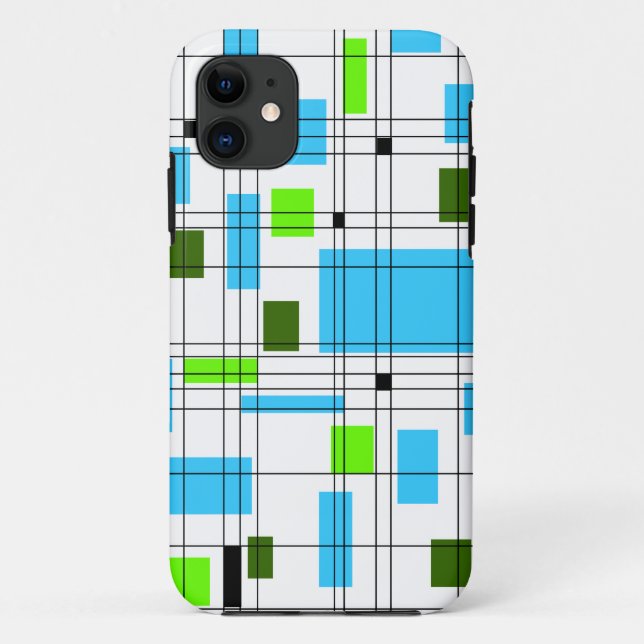Mitte des Jahrhunderts Raster Case-Mate iPhone Hülle (Rückseite)