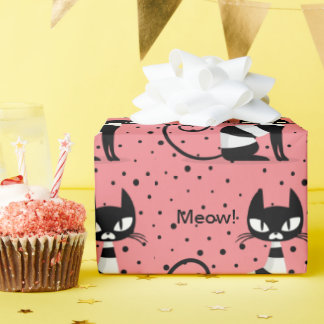 Mitte des Jahrhunderts! Retro Atomic Cats Wrapping Geschenkpapier