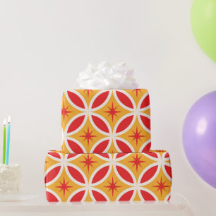 Mitte des Jahrhunderts Retro-Sternenexplosionen au Geschenkpapier